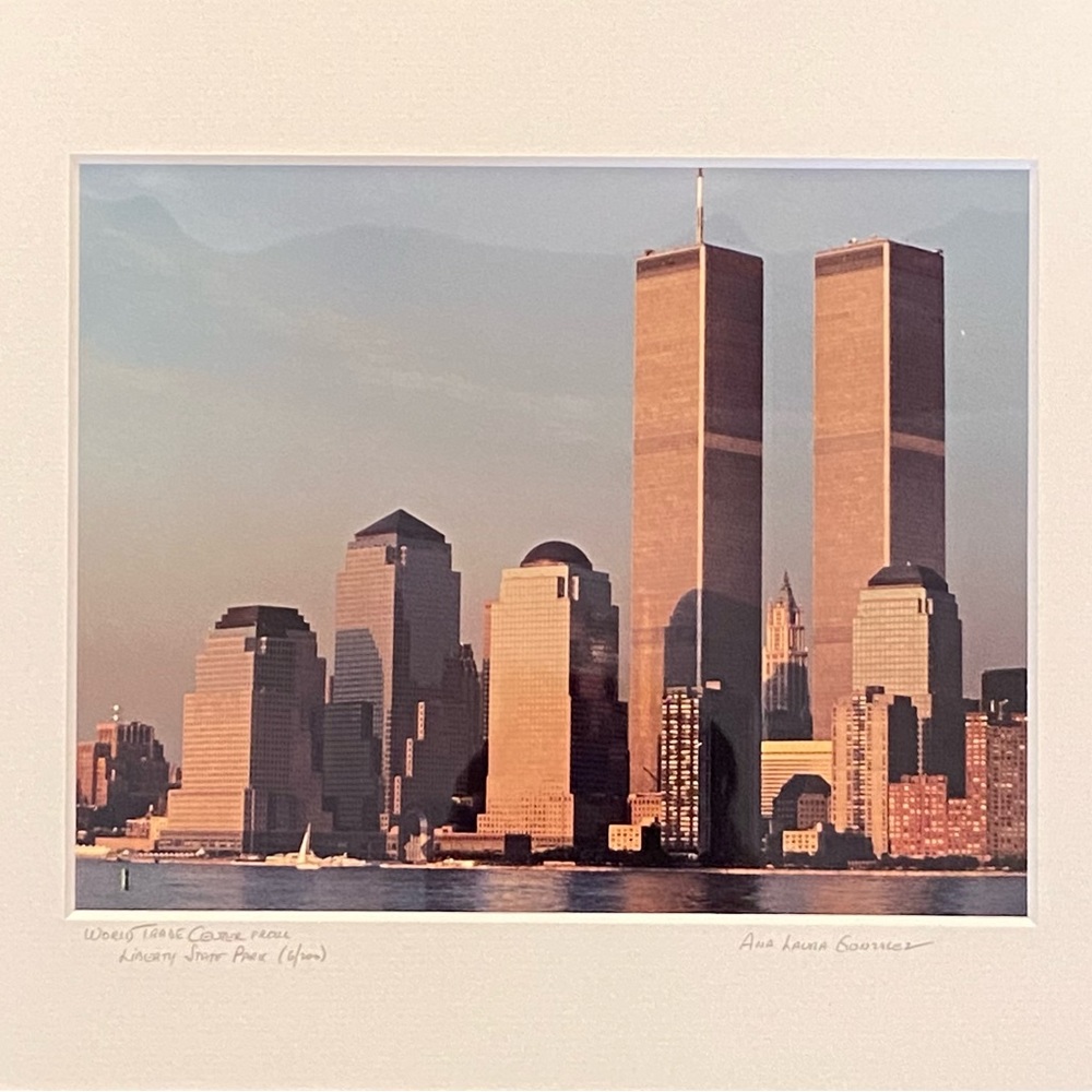 ORIGINAL Vintage World Trade Center NYC by A. L. Gonzalez, signed, matted $80 - Picture 2 of 2